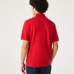 Lacoste פולו פיקה כותנה בגזרה קלאסית עם הדפס מנומר DZ4D0D594 אדום 7cq גברים - Image 2