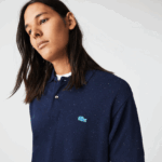 Lacoste פולו פיקה כותנה בגזרה קלאסית עם הדפס מנומר DZ4D0D591 כחול כהה 7cg גברים - Image 2