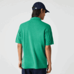 Lacoste פולו פיקה כותנה בגזרה קלאסית עם הדפס מנומר DZ4D0D593 ירוק 7bs גברים - Image 2
