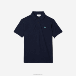 Lacoste פולו פיקה כותנה בגזרה קלאסית עם הדפס מנומר DZ4D0D591 כחול כהה 7cg גברים - Image 5
