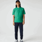 Lacoste פולו פיקה כותנה בגזרה קלאסית עם הדפס מנומר DZ4D0D593 ירוק 7bs גברים