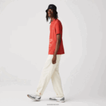 Lacoste פולו פיקה כותנה בהתאמה רגילה בהדפס תנין DZ4D0D648 אדום 67 גרם גברים - Image 2