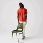 Lacoste פולו פיקה כותנה בהתאמה רגילה בהדפס תנין DZ4D0D648 אדום 67 גרם גברים - Image 3
