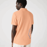 Lacoste פולו פיקה כותנה בהתאמה רגילה בהדפס תנין DZ4D0D647 כתום בהיר heb גברים - Image 3