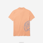 Lacoste פולו פיקה כותנה בהתאמה רגילה בהדפס תנין DZ4D0D647 כתום בהיר heb גברים - Image 5