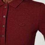 Lacoste פולו פיקה כותנה מתיחה בגזרה דקיקה DZ4D0D2518 בורדו zs1 נשים - Image 2