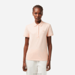 Lacoste פולו פיקה כותנה מתיחה בגזרה דקיקה DZ4D0D2508 אדי ורוד בהיר נשים