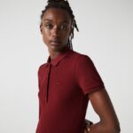 Lacoste פולו פיקה כותנה מתיחה בגזרה דקיקה DZ4D0D2518 בורדו zs1 נשים
