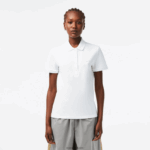 Lacoste פולו פיקה כותנה מתיחה בגזרה דקיקה DZ4D0D2468 לבן 001 נשים