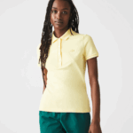Lacoste פולו פיקה כותנה מתיחה בגזרה דקיקה DZ4D0D2486 צהוב 107 נשים - Image 3