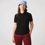Lacoste פולו פיקה כותנה מתיחה בגזרה דקיקה DZ4D0D2469 שחור 031 נשים - Image 5