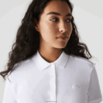 Lacoste פולו פיקה כותנה מתיחה בגזרה דקיקה DZ4D0D2468 לבן 001 נשים - Image 5
