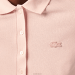Lacoste פולו פיקה כותנה מתיחה בגזרה דקיקה DZ4D0D2508 אדי ורוד בהיר נשים - Image 6