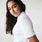 Lacoste פולו פיקה כותנה מתיחה בגזרה דקיקה DZ4D0D2468 לבן 001 נשים - Image 7