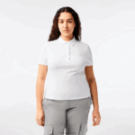 Lacoste פולו פיקה כותנה מתיחה בגזרה דקיקה DZ4D0D2468 לבן 001 נשים - Image 8