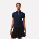 Lacoste פולו פיקה כותנה מתיחה בגזרה דקיקה DZ4D0D2470 כחול כהה 166 נשים
