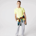 Lacoste פולו פיקה מכותנה אורגנית מתיחה בגזרה דקיקה DZ4D0D600 טוק צהוב צעקני גברים