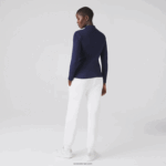 Lacoste פולו פיקה מתיחה בגזרה דקיקה DZ4D0D2479 כחול כהה 166 נשים - Image 3