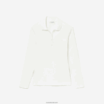 Lacoste פולו פיקה מתיחה בגזרה דקיקה DZ4D0D2480 לבן 70V נשים - Image 4