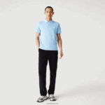 Lacoste פולו פיקה קל לנשימה עם אותיות צוואר בכושר slim fit DZ4D0D900 כחול hbp גברים - Image 2