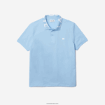Lacoste פולו פיקה קל לנשימה עם אותיות צוואר בכושר slim fit DZ4D0D900 כחול hbp גברים - Image 5