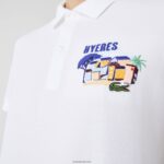 Lacoste פולו פיקה רקום כותנה בהתאמה רגילה DZ4D0D922 לבן 001 גברים - Image 2