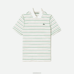 Lacoste פולו פס פוליאסטר ממוחזר גולף DZ4D0D114 לבן בז' כחול כהה ירוק xiq גברים - Image 4