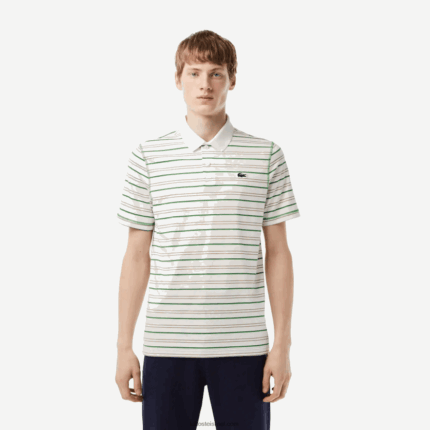 Lacoste פולו פס פוליאסטר ממוחזר גולף DZ4D0D114 לבן בז' כחול כהה ירוק xiq גברים