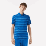 Lacoste פולו פס פוליאסטר ממוחזר גולף DZ4D0D115 נייבי לבן כחול xip גברים