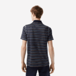 Lacoste פולו פס פוליאסטר ממוחזר גולף DZ4D0D116 כחול כהה ירוק לבן בז 'יי גברים - Image 3