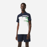 Lacoste פולו פסים במהדורה פתוחה של מיאמי ספורט DZ4D0D238 כחול ירוק לבן t3i גברים