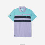 Lacoste פולו פסים במהדורה פתוחה של מיאמי ספורט DZ4D0D240 טורקיז כחול סגול t2i גברים - Image 3