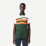 Lacoste פולו פסים במהדורה פתוחה של מיאמי ספורט DZ4D0D239 לבן כתום ירוק t0i גברים