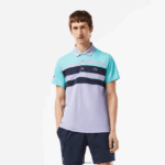 Lacoste פולו פסים במהדורה פתוחה של מיאמי ספורט DZ4D0D240 טורקיז כחול סגול t2i גברים