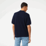 Lacoste פולו פסים מכותנה אורגנית DZ4D0D440 כחול כהה 423 גברים - Image 3