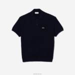 Lacoste פולו פסים מכותנה אורגנית DZ4D0D440 כחול כהה 423 גברים - Image 4