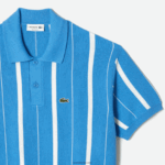 Lacoste פולו פסים מכותנה אורגנית DZ4D0D441 כחול לבן clt גברים - Image 4