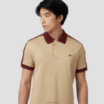 Lacoste פולו קולר ניגודיות בהתאמה קלאסית DZ4D0D580 בז' 02s גברים - Image 2