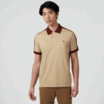 Lacoste פולו קולר ניגודיות בהתאמה קלאסית DZ4D0D580 בז' 02s גברים
