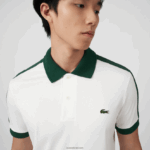 Lacoste פולו קולר ניגודיות בהתאמה קלאסית DZ4D0D582 לבן 70V גברים - Image 4