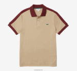 Lacoste פולו קולר ניגודיות בהתאמה קלאסית DZ4D0D580 בז' 02s גברים - Image 4