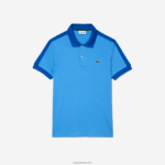 Lacoste פולו קולר ניגודיות בהתאמה קלאסית DZ4D0D581 כחול 4xa גברים