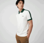 Lacoste פולו קולר ניגודיות בהתאמה קלאסית DZ4D0D582 לבן 70V גברים