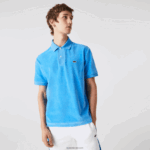 Lacoste פולו קטיפה מכותנה בגזרה קלאסית DZ4D0D738 כחול 4xa גברים - Image 4