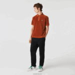 Lacoste פולו קטיפה מכותנה בגזרה קלאסית DZ4D0D739 חום 3pb גברים - Image 2