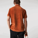 Lacoste פולו קטיפה מכותנה בגזרה קלאסית DZ4D0D739 חום 3pb גברים - Image 3