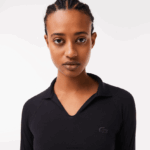 Lacoste פולו קצוץ עם שרוול ארוך DZ4D0D2483 שחור 031 נשים - Image 2