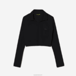 Lacoste פולו קצוץ עם שרוול ארוך DZ4D0D2483 שחור 031 נשים - Image 5