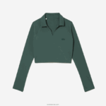 Lacoste פולו קצוץ עם שרוול ארוך DZ4D0D2484 ירוק 5hx נשים