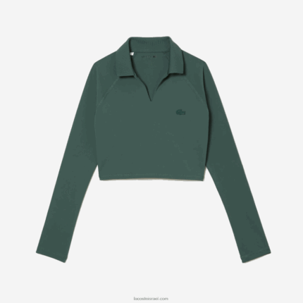 Lacoste פולו קצוץ עם שרוול ארוך DZ4D0D2484 ירוק 5hx נשים